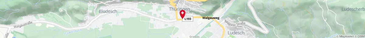 Kartendarstellung des Standorts für Blumenegg-Apotheke in 6712 Thüringen